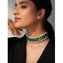 BINNI Arisha Pearl and Emerald Quartz Jewellery Set