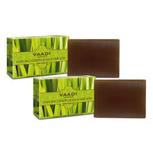 Vaadi Herbals Enticing Lemongrass Scrub Soap With Charcoal - Pack of 2