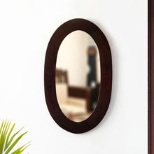 ExclusiveLane Flattened Oval Decorative Wall Mirror Made With Mango Wood-22 Inches