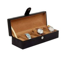 Leather World 6 Slots Watch Box Organizer for Men and Women
