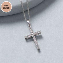 Pipa Bella by Nykaa Fashion Sterling Silver Cubic Zirconia Studded Cross Necklace