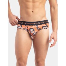 Jockey NY01 Men Super Combed Cotton Elastane Printed Brief - Flamingo