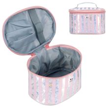 NFI Essentials Women's and Girl's Flashy Stylish Pouches for Makeup accessories, Light Pink