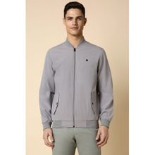 Allen Solly Men Solid Regular Full Sleeves Mandarin Neck Grey Jacket