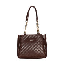Esbeda Brown Color Embossed Textured Handbag