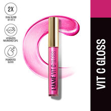 Lakme Superglow Glass Finish Lip Gloss oil With Vitamin C For Instant Shine - Insta Pink