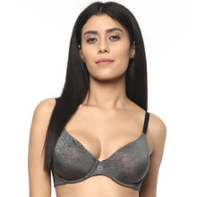 SOIE Womens Full Coverage Non padded Wired Bra -ANTHRA