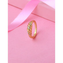 Estele Gold Plated Twisted Ring for Women with Crystals for Women