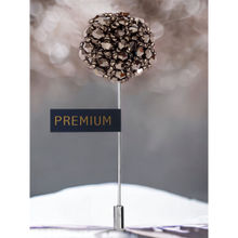 PELUCHE Crystal Flower Silver Brooch Lapel Pin For Men