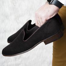 Coral Haze Brown Velvet Men Loafers