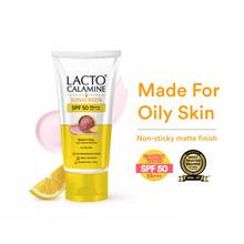 Lacto Calamine Lightweight Sunscreen SPF 50 PA +++ UVA-UVB- No White Cast, Non-Greasy for Oily Skin