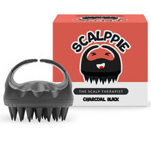 Scalppie Hair Scalp Massager & Shampoo Brush - Charcoal Black - Promotes Hair Growth & Prevents Dandruff