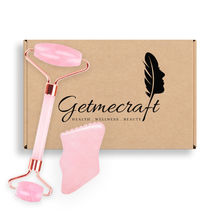 Getmecraft Rose Quartz Facial Roller And Gua Sha With Teeth ...