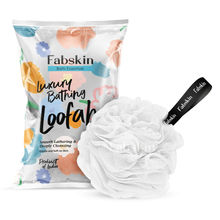 Fabskin Luxury Bathing Round Loofah Bath Sponge - White