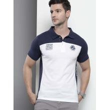 The Indian Garage Co Men Slim Fit Solid White Polo Collar T-Shirt