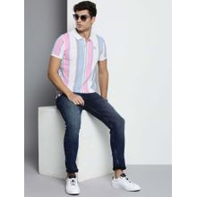 The Indian Garage Co Men Slim Fit Striped Polo Collar T-Shirt