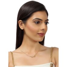 Accessher Gold Plated Infinity Love American Diamond Studded Pendant Necklace