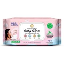 Mom & World Natural 98% Pure Water Baby Wipes, Plant Based , 3x Soothing