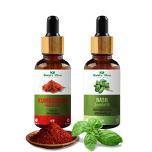 Nature Glow Herbal Kumkumadi & Basil Essential Oil - Pack Of 2