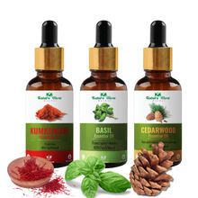 Nature Glow Herbal Kumkumadi & Basil & Cedarwood Essential Oil - Pack Of 3