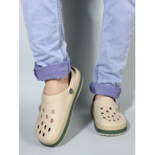 Carlton London Beige Round Toe Slip On Men Clogs
