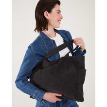 Accessorize London Womens Black Cord Shopper Bag