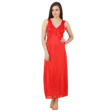 Fasense Women Satin Nightwear Sleepwear Nighty SR017 E - Red