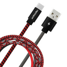 Crossloop Tangle Free Type C Fast Charging Cable - Red & Black