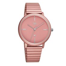 Fastrack Vyb Quartz Analog Pink Dial Stainless Steel Strap Watch for Women (Medium)