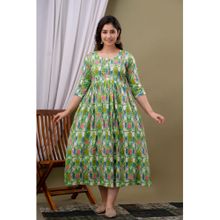 UrbanRang Fresh Green Garden Maternity Maxi with Zippers