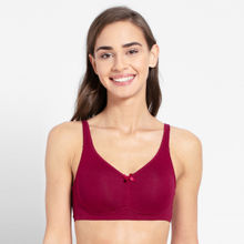 Jockey FE41 Wirefree Non Padded Cotton Elastane Full Coverage Everyday Bra - Beet Red