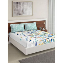 DDecor Live Beautiful, Cotton 1 Double Bedsheet With 2 Pillow Covers, 144 Tc, Turquoise Blue