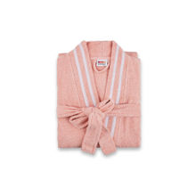 SPACES Pink Airsoft Cotton Dobby Solid Bath Robe (M)