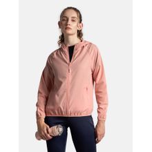 Jockey MW50 Women Microfiber Fabric Water Resistant Hooded Jacket - Mellow Rose