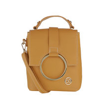 Gio Collection Women's Yellow Solid Backpack