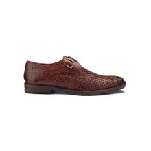 MASABIH Genuine Braided Leather Tan Monk Straps for Men