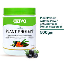 OZiva Superfood Plant Protein with Herbs & Multivitamins for Immunity & Energy, Melon