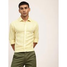HARSAM Mens Solid Lemon Regular Shirt