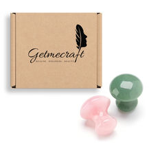 Getmecraft Rose Quartz And Jade Mushroom Gua Sha Set