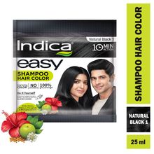 Indica Easy Hair Color Shampoo - Natural Black