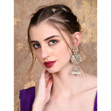 Odette Women Blue & Silver Jhumki Earrings