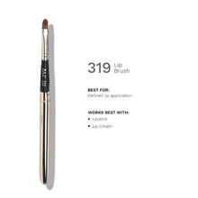 PAC Lip Brush 319 - Tapered Lip Brush Stainless Steel Handle Turns into a Cap, Ideal for Lip Shaping
