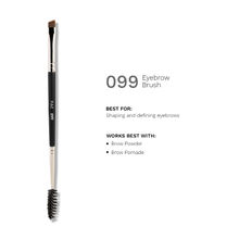 PAC Eyebrow Brush 099 -Angular Eyebrow Brush with Spoolie, Precise Tip for Filling & Sculpting Brows