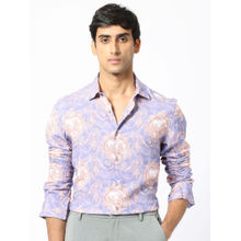 Rare Rabbit Theon Purple Printed Shirt