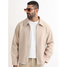Rare Rabbit Tweeder Beige Textured Jacket