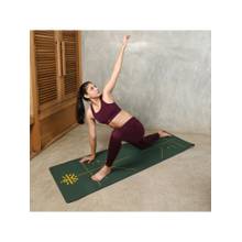 CULT Yoga Mat Allignment 6Mm Black Green With Strap