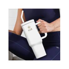 CULT Tumbler 1200Ml Steel Straw With Straw Cap And Cleaner Unisex White