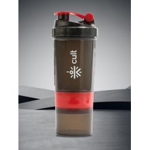 CULT Gym Spider Compartment Shaker Bottle 550Ml Black Red