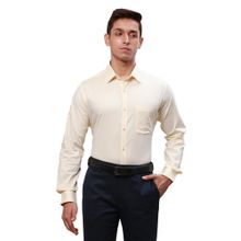 Raymond Slim Fit Textured Light Yellow Shirt