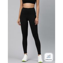 Alcis Women Solid Ankle Length Black High Rise Tights